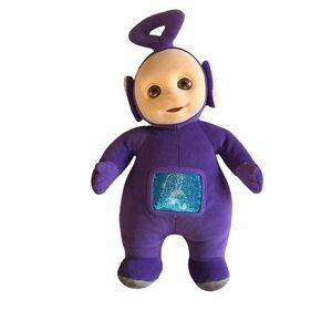 Eden - Vintage 1998 Teletubbies Tinky Winky Purple Plush Doll Flocked Face